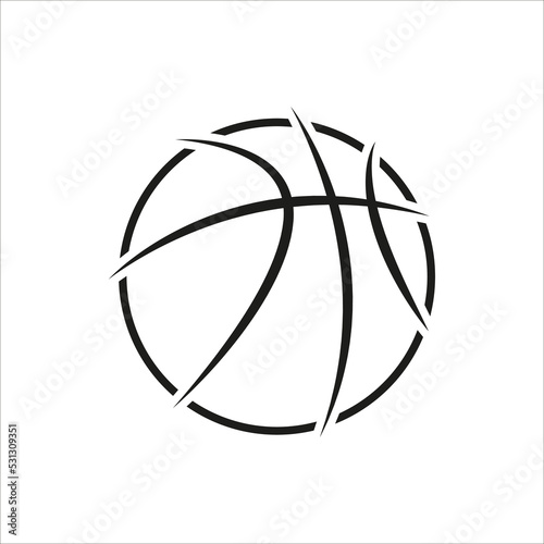Basketball symbol isolated on white background