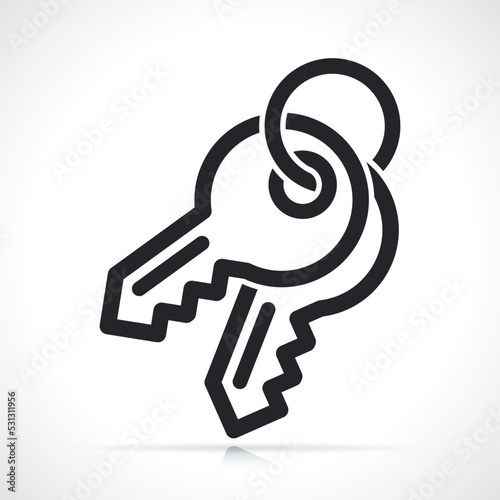 key or keychain line icon