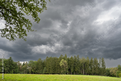 Gewitterwolken über Kobernaußerwald im Innviertel photo