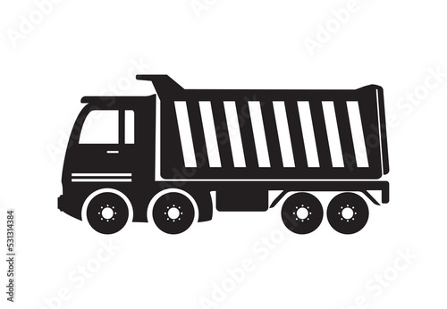 Dump truck tipper icon, simple Illustration on white background photo