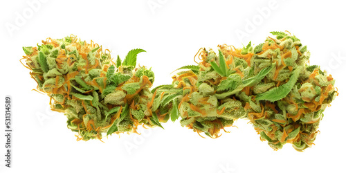 Cannabis Nugs on white background