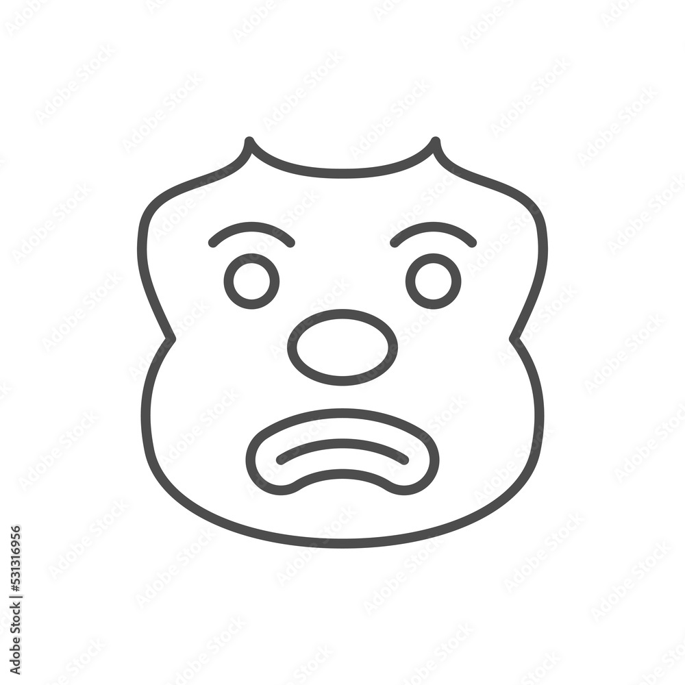 Sad clown line outline icon