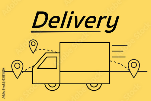 Fast delivery. Shipping and cargo. Icon and symbol. Vector illustration
