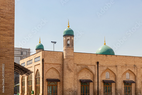 Till-Sheikh Mosque in Tashkent with minarets and domes