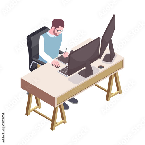 Isometric Office Worker