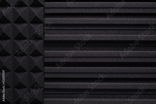 Acoustic foam wall background texture. Sound isolation material for soundproof in studio