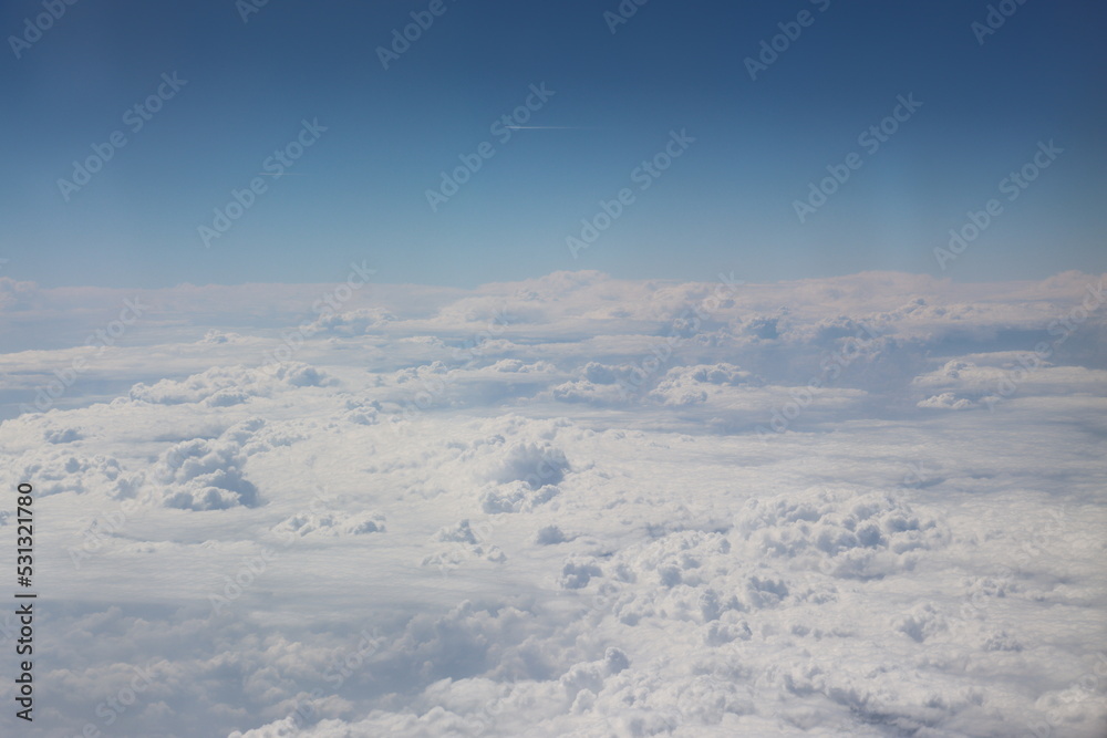Aerial view above the clouds 