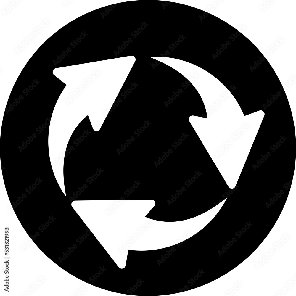 Recycling symbol, web and computer icon, transparent backgrounds