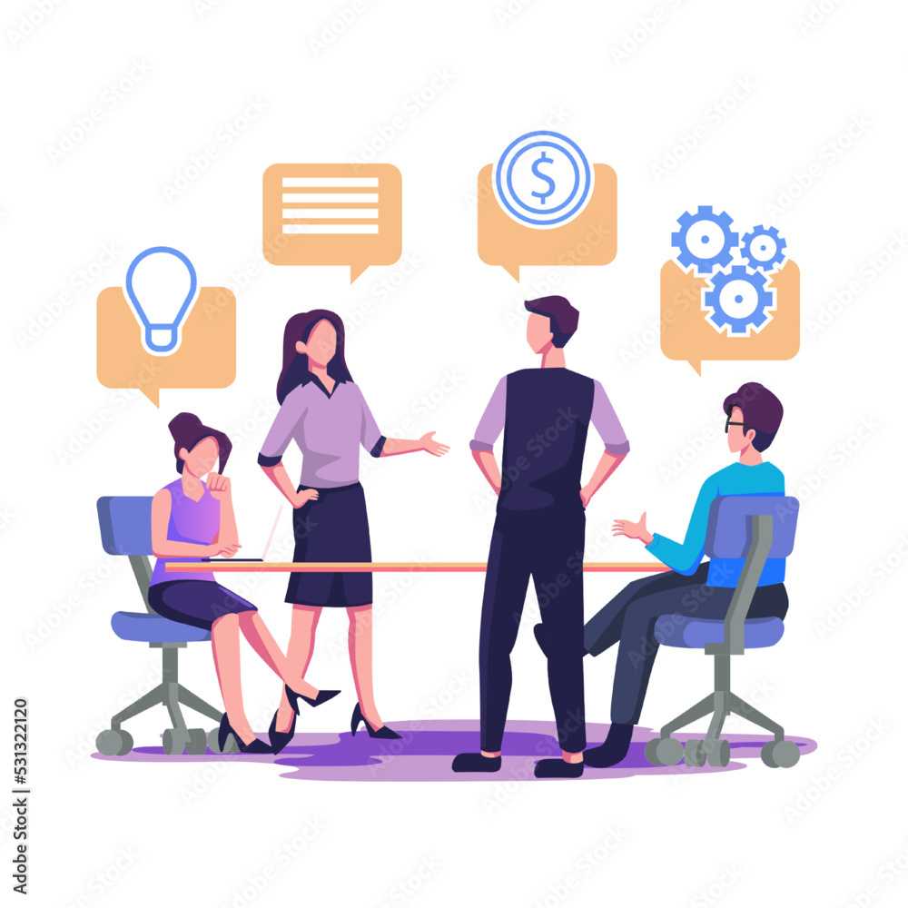 Product srategy flat style illustration design Product srategy flat style illustration design