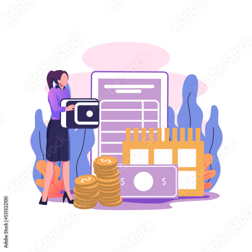 Prepayment terms flat style illustration design