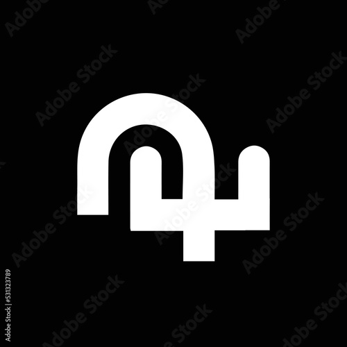 NU UN Logo Design, Creative Minimal Letter UN NU Monogram