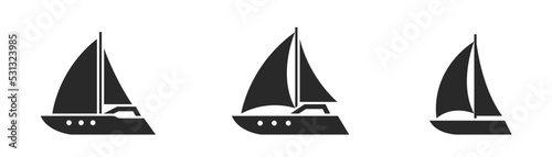 Obraz na plátně sailing yacht icon set