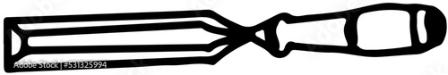 cabinetmaker's and carpenter's tools firmer chisel in vector