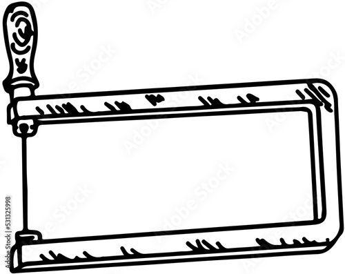 cabinetmaker's and carpenter's tools fret saw in vector