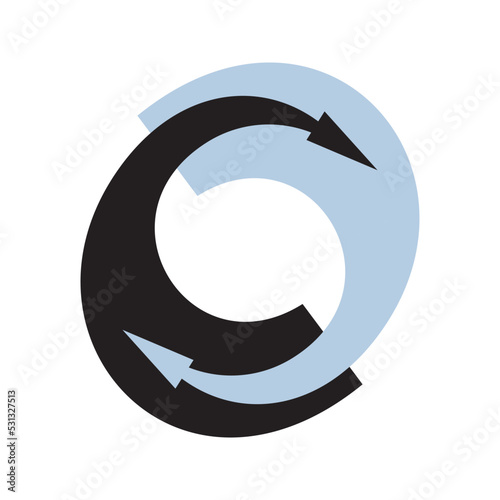  2 interpenetrating arrows - constructivist style round template