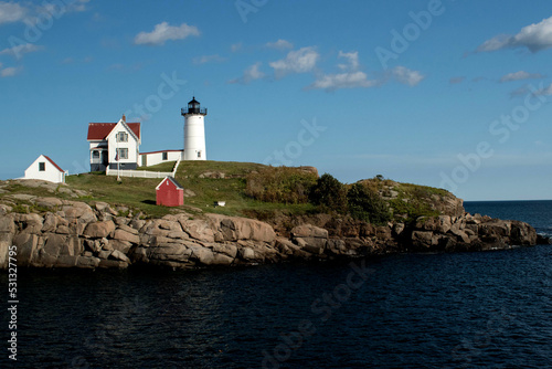 lighthouse on the coast of state Maine.