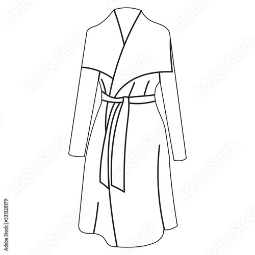 coat sketch ,contour on white background isolated vector