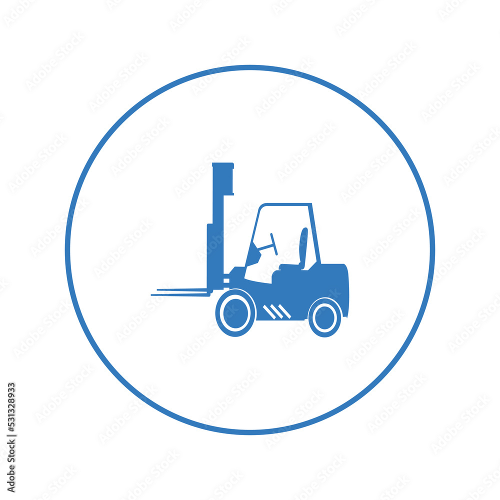 Industrial forklift reach truck icon | Circle version icon |