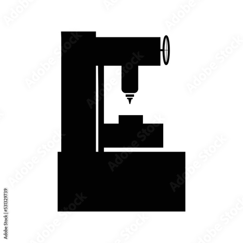 Industrial drilling press machine icon | Black Vector illustration |