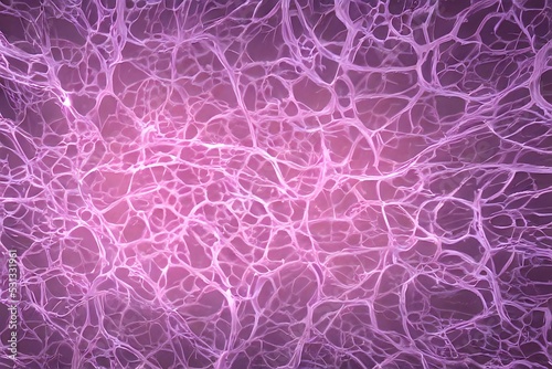 Collagen skin cell 3D filler elastin nutrition elasticity. Pink purple fiber on beauty skincare background photo