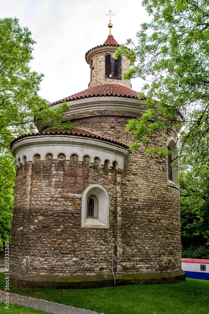The rare Romanesque Rotunda of St Martin in Prague, Czech Republic, Bohemia