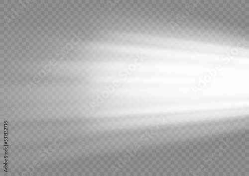 Glowing motion line. Dynamic white waves. Luminous lines of speed. Light sparkling effect. Magic speed flying trails of shine, bright shimmer particles fly. Vector illustration.