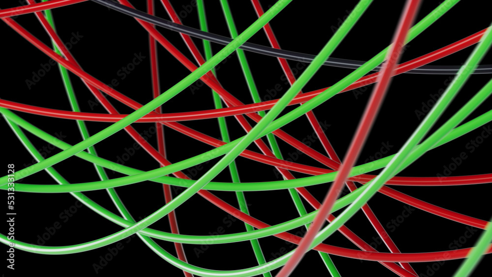 Computer wires on dark background. Network Ethernet connection concept 3d render Computer wires on dark background. Network Ethernet connection concept 3d render