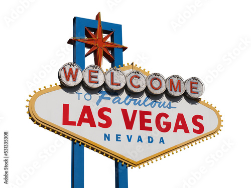 Las Vegas Nevada welcome sign isolated.