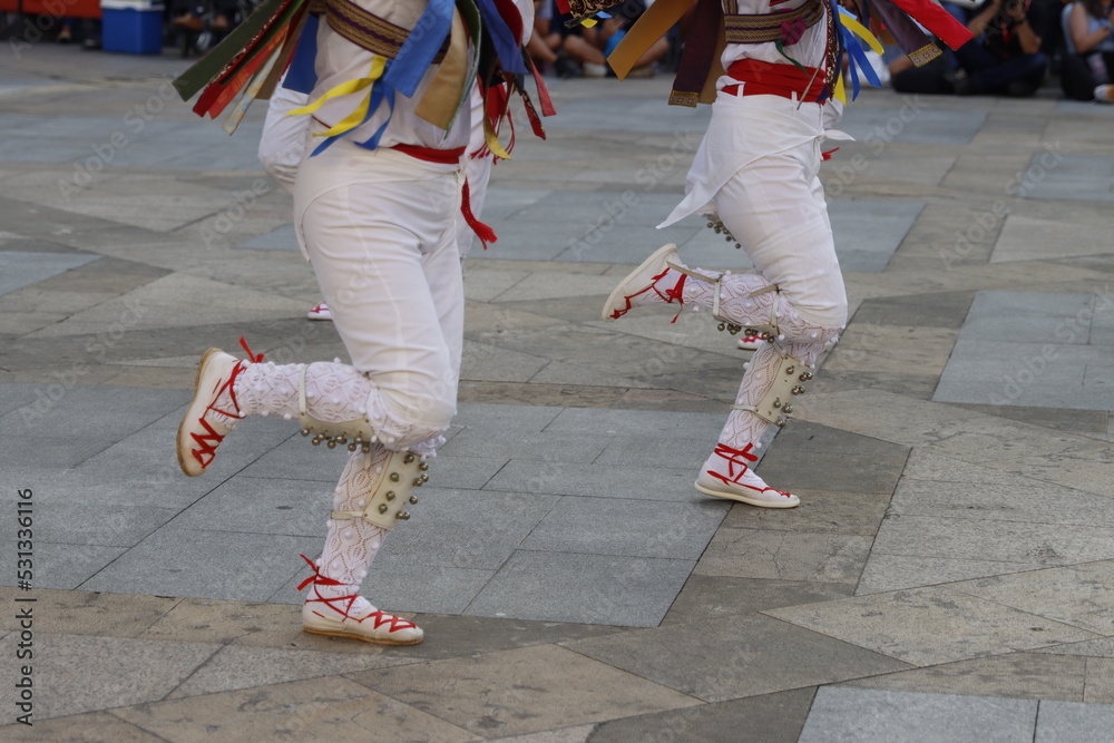 Basque folk dance exhibition in the old town of Bilbao Basque folk dance exhibition in the old town of Bilbao