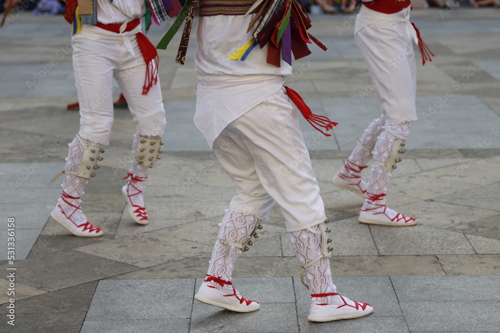 Basque folk dance exhibition in the old town of Bilbao Basque folk dance exhibition in the old town of Bilbao