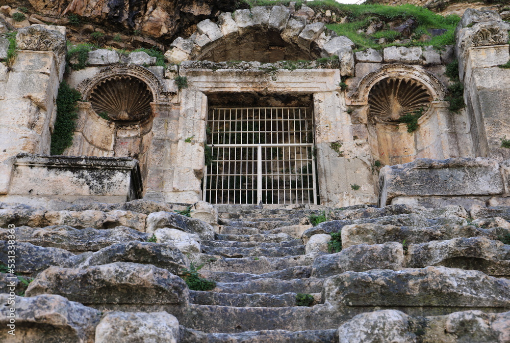 Closeup of the Roman Theater in Amman, Jordan