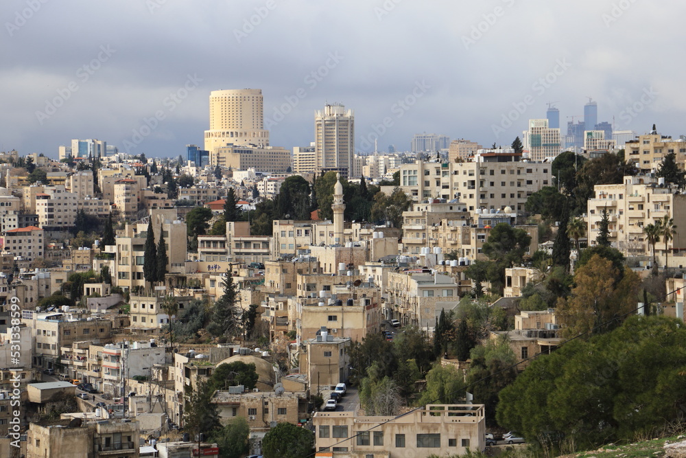 Panoramic view of Amman city, Jordan