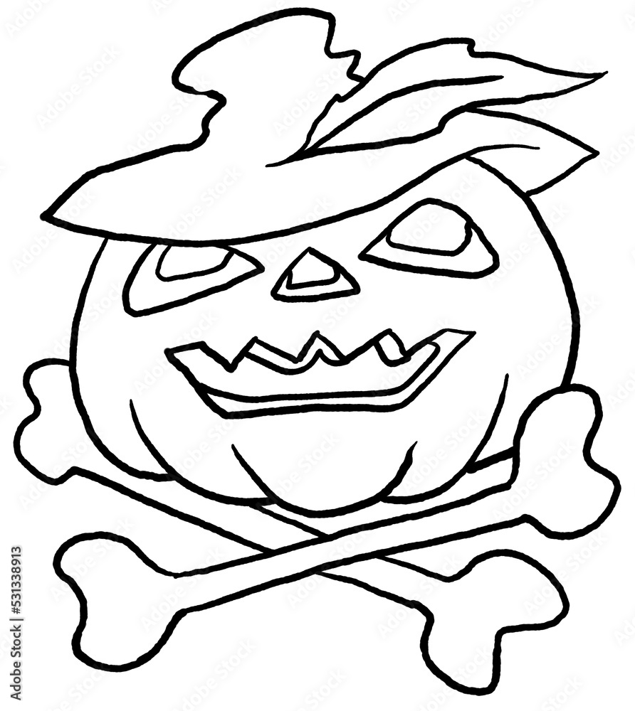 Halloween pumpkin monster head hand drawn illustration. Big round orange pumpkin. Cute and scary face ghost. Poster print design, party decoration, invitation deco. Halloween pumpkin monster head hand drawn illustration. Big round orange pumpkin. Cute and scary face ghost. Poster print design, party decoration, invitation deco.
