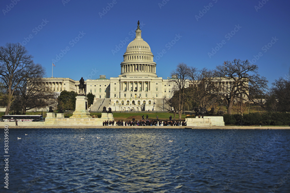 Historic senate capitol building in Washington DC, USA 