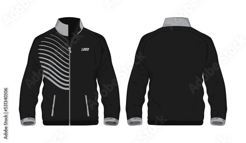 Sport Jacket Gray and black template shirt for design on white background. Vector illustration eps 10.