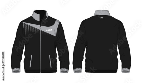 Sport Jacket Gray and black template shirt for design on white background. Vector illustration eps 10. photo