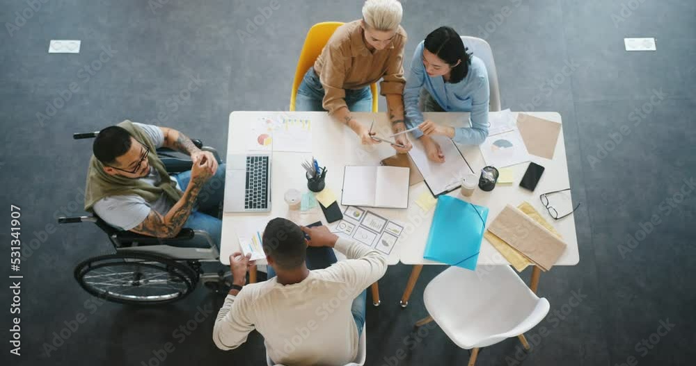 International colleagues work on new joint project in office