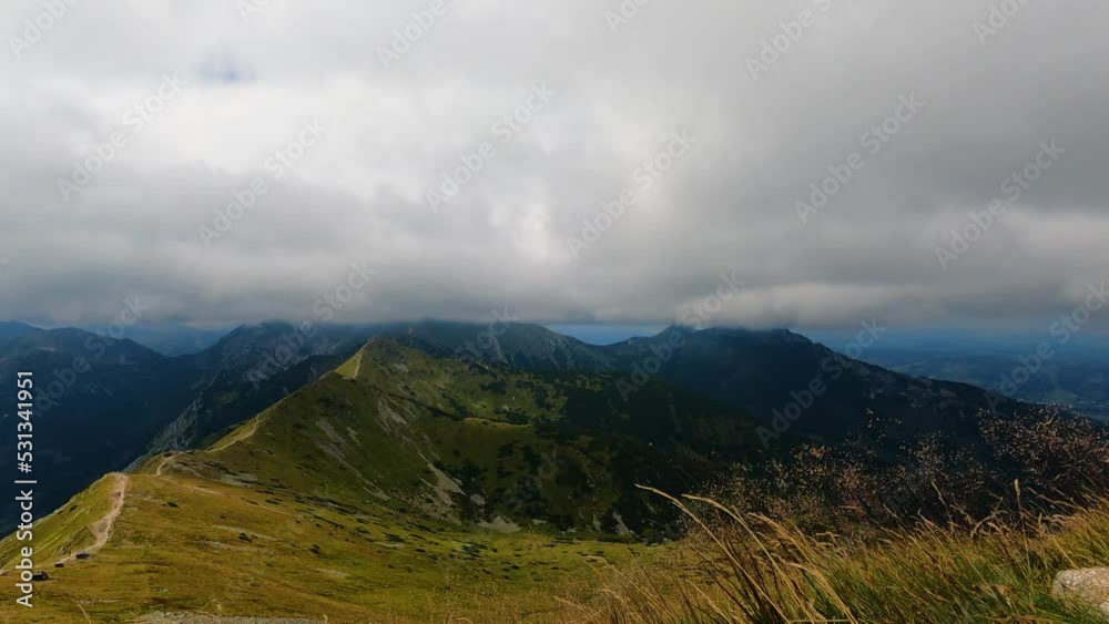 Mistymountain clouds panorama of Kasprowy Wierch in the Western Tatras in Poland Mistymountain clouds panorama of Kasprowy Wierch in the Western Tatras in Poland
