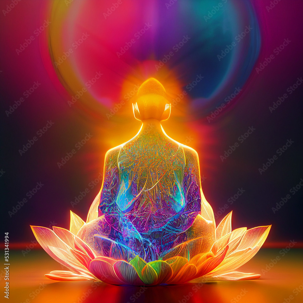 Yoga Meditation Spiritual Lotus Stock Illustration