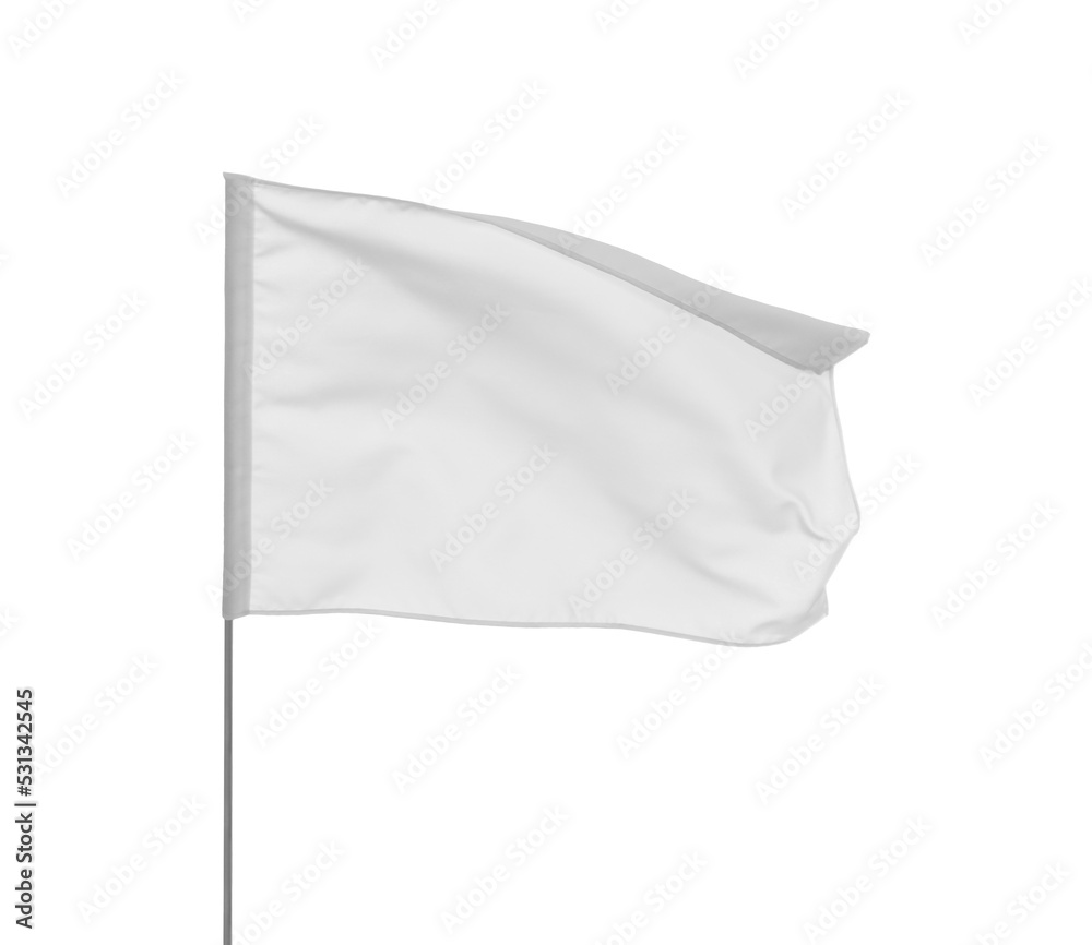 Blank flag isolated on white. Mockup for design Blank flag isolated on white. Mockup for design