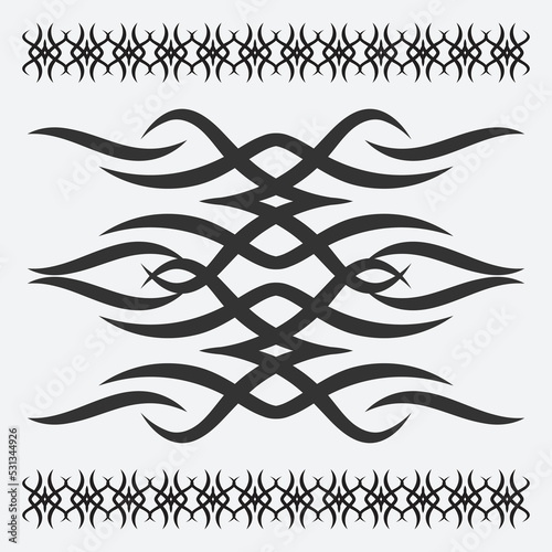 set of tribal ornamental tatoo