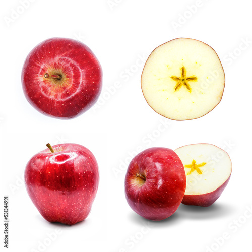 red apple isolated on white background