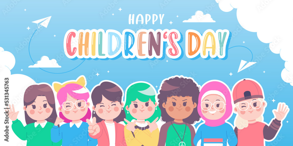 happy childrens day banner design happy childrens day banner design