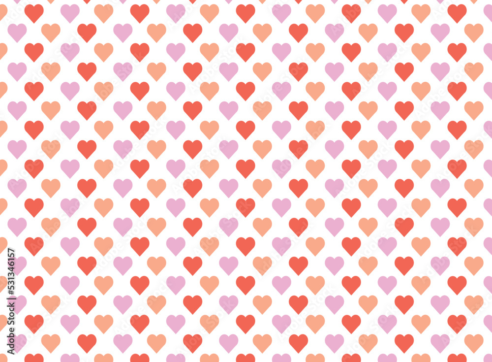 Cute pastel pink heart pattern background vector.
