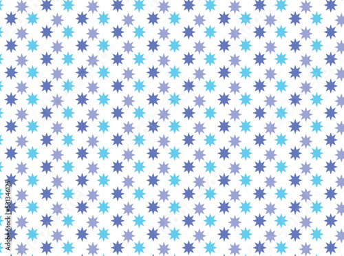 Cute pastel blue star pattern background vector.