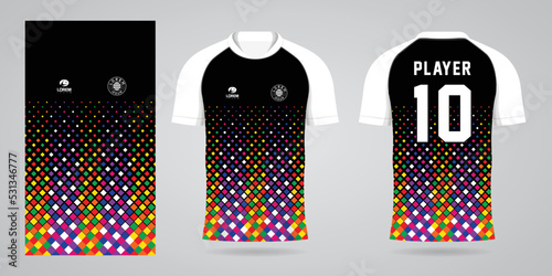 colorful football jersey sport design template