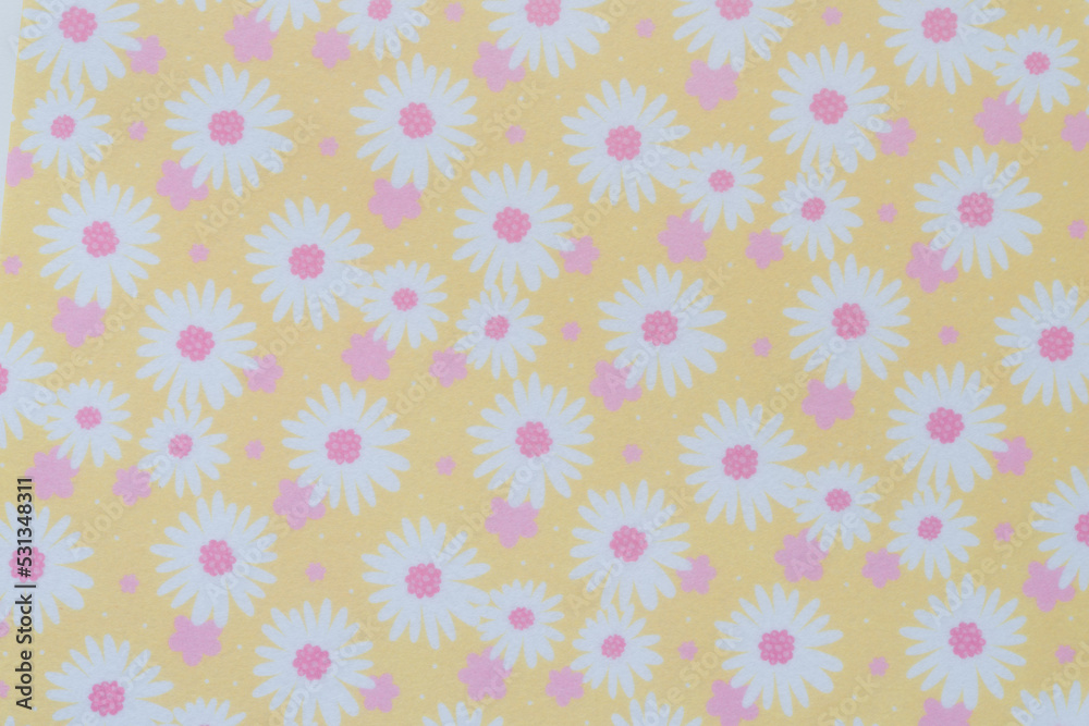 background with yellow decorative floral felt prints background with yellow decorative floral felt prints