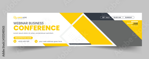 Webinar business conference and marketing agency linkedin banner template