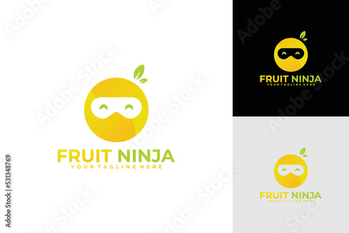fruit ninja logo vector design template