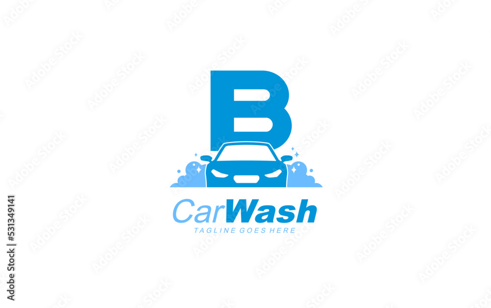 B logo carwash for identity. car template vector illustration for your brand. B logo carwash for identity. car template vector illustration for your brand.